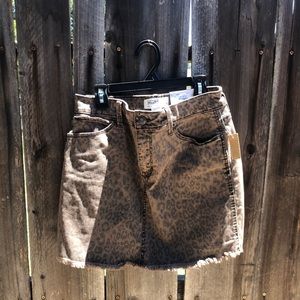 Mudd Cheetah print denim skirt